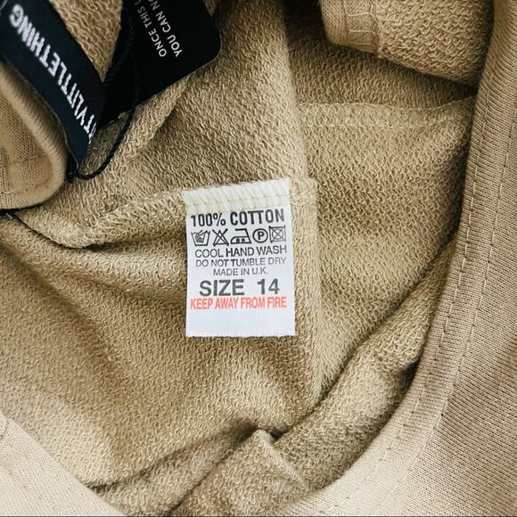 NEW New Pretty Little Thing tan ankle cinch loungewear jumpsuit 14 - Picture 8 of 9